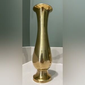 Vintage Brass Vase 9.5 Inches Tall Decor Art